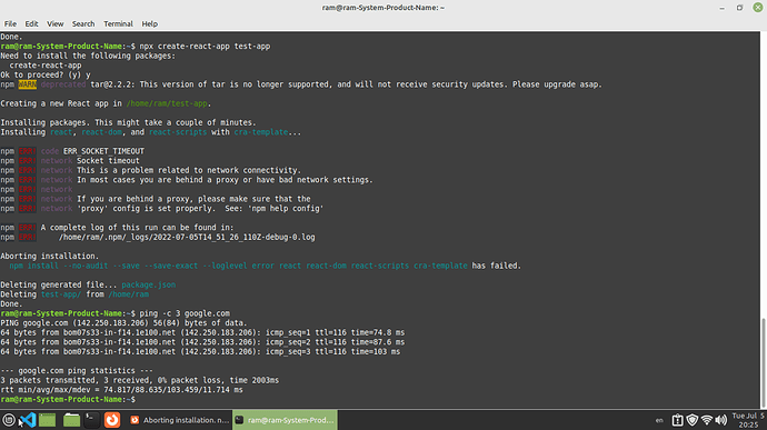 Reactjs can't install Screenshot at 2022-07-05 20-25-46