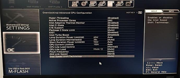 over clocking setting